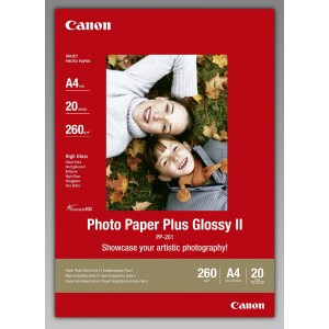 Фото хартия Canon Plus Glossy II PP-201, A4, 20 листа, 2311B019BB